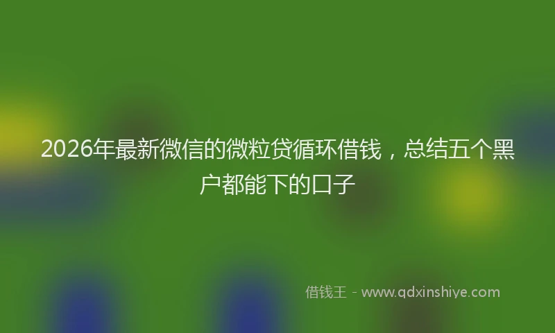 2026年最新微信的微粒贷循环借钱，总结五个黑户都能下的口子