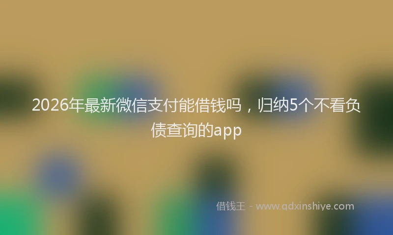 2026年最新微信支付能借钱吗，归纳5个不看负债查询的app
