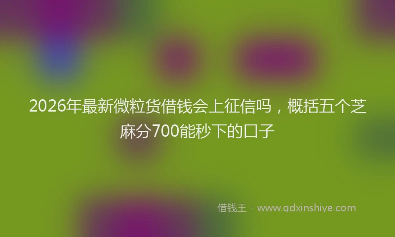 2026年最新微粒货借钱会上征信吗，概括五个芝麻分700能秒下的口子