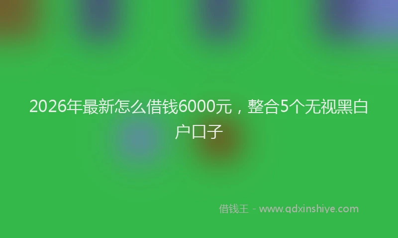 2026年最新怎么借钱6000元，整合5个无视黑白户口子