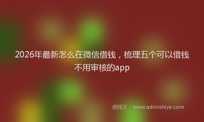 2026年最新怎么在微信借钱,梳理五个可以借钱不用审核的app