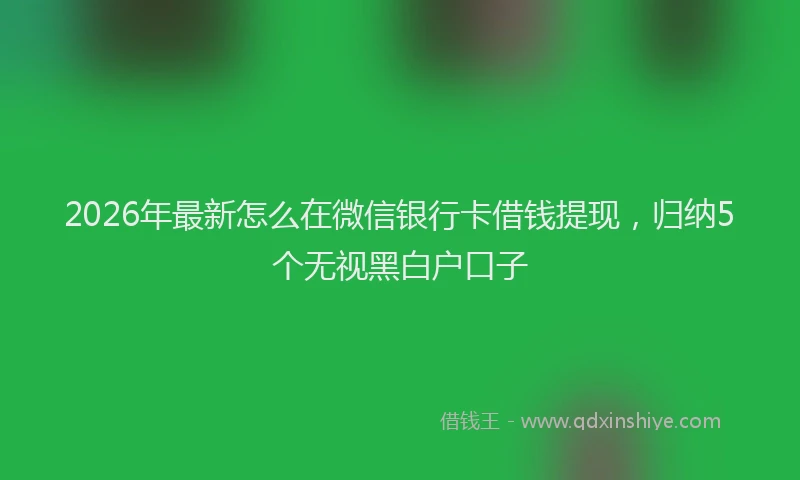 2026年最新怎么在微信银行卡借钱提现，归纳5个无视黑白户口子