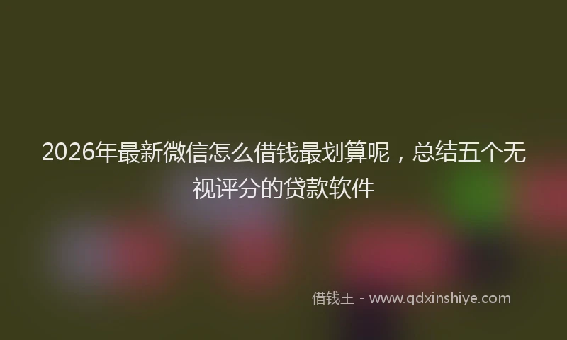 2026年最新微信怎么借钱最划算呢，总结五个无视评分的贷款软件