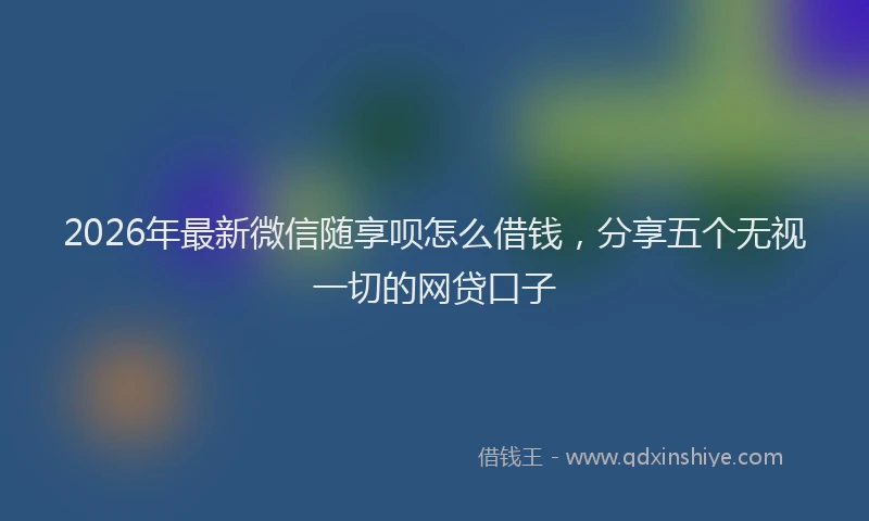 2026年最新微信随享呗怎么借钱，分享五个无视一切的网贷口子