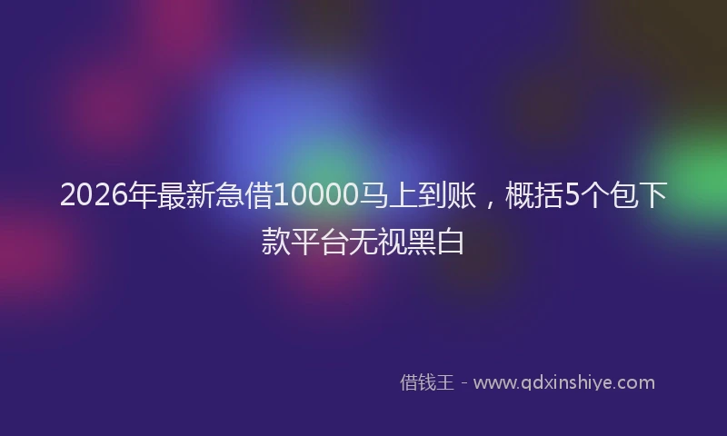 2026年最新急借10000马上到账,概括5个包下款平台无视黑白