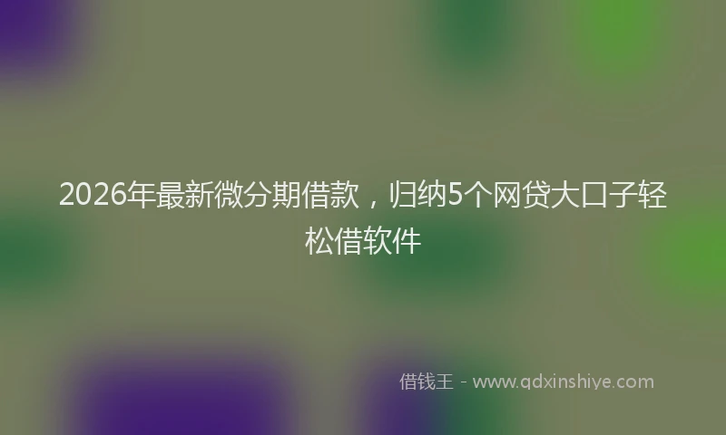 2026年最新微分期借款，归纳5个网贷大口子轻松借软件