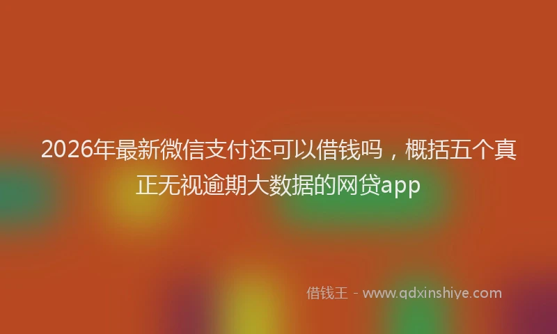 2026年最新微信支付还可以借钱吗，概括五个真正无视逾期大数据的网贷app