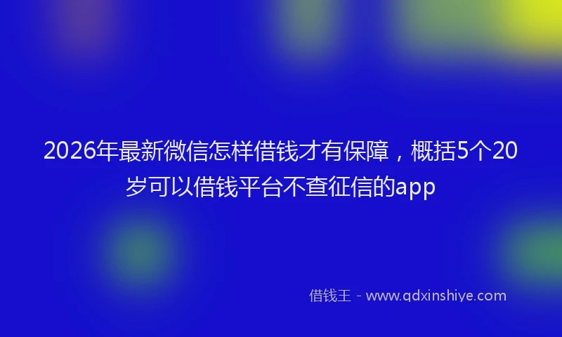 2026年最新微信怎样借钱才有保障，概括5个20岁可以借钱平台不查征信的app
