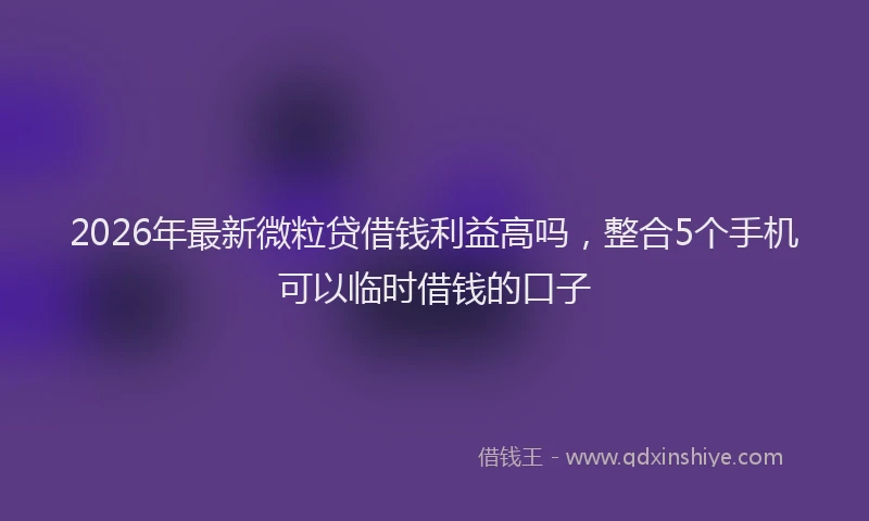 2026年最新微粒贷借钱利益高吗，整合5个手机可以临时借钱的口子