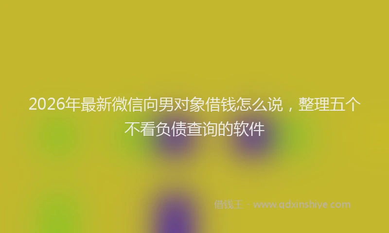 2026年最新微信向男对象借钱怎么说，整理五个不看负债查询的软件