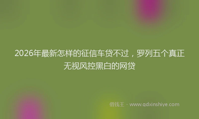2026年最新怎样的征信车贷不过，罗列五个真正无视风控黑白的网贷