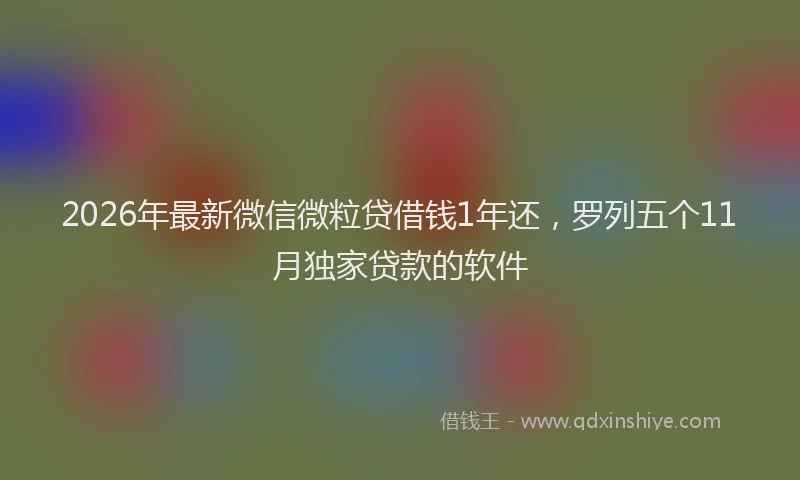 2026年最新微信微粒贷借钱1年还，罗列五个11月独家贷款的软件