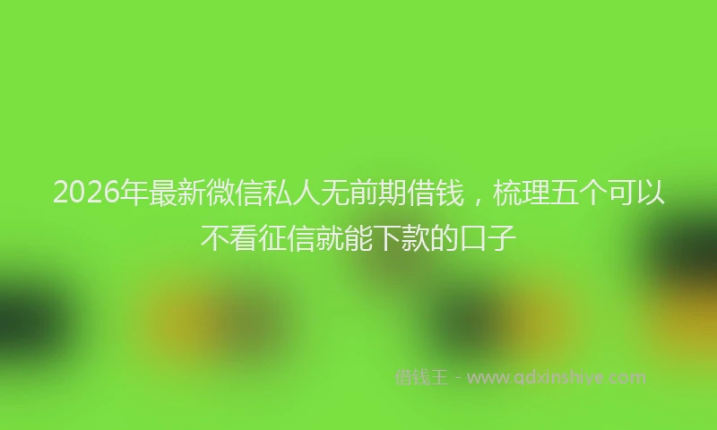 2026年最新微信私人无前期借钱，梳理五个可以不看征信就能下款的口子