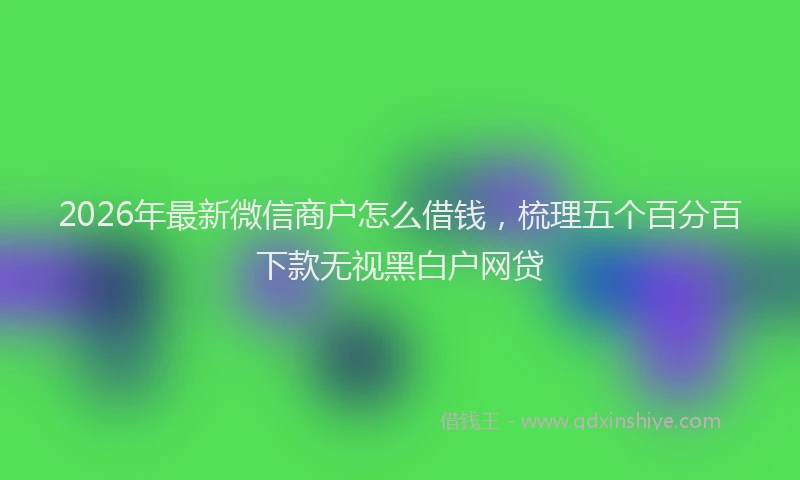 2026年最新微信商户怎么借钱，梳理五个百分百下款无视黑白户网贷
