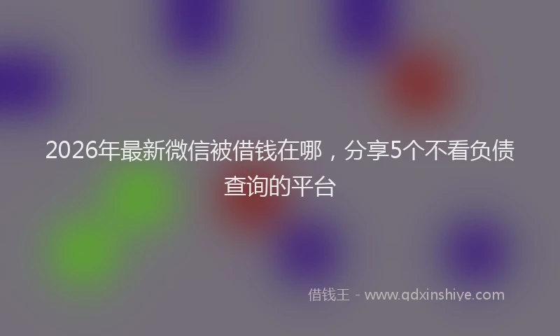 2026年最新微信被借钱在哪，分享5个不看负债查询的平台