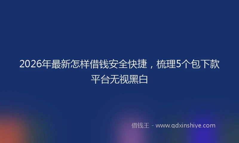 2026年最新怎样借钱安全快捷，梳理5个包下款平台无视黑白