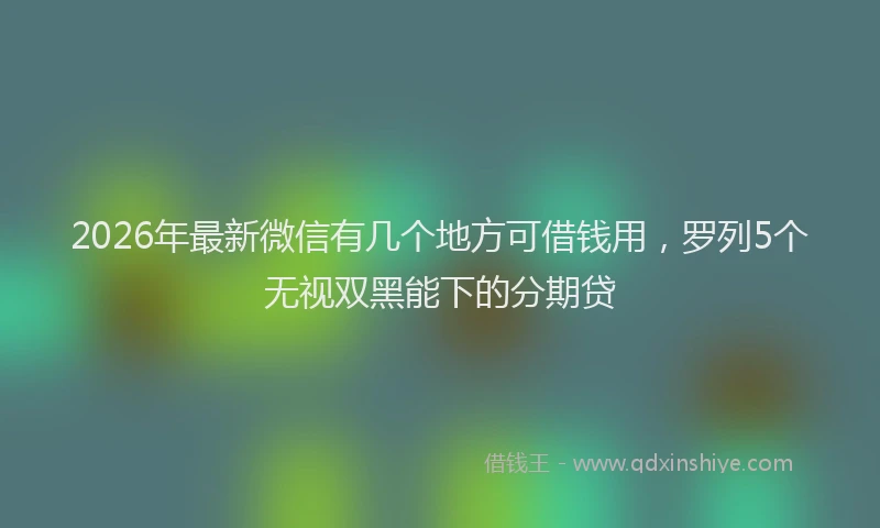 2026年最新微信有几个地方可借钱用，罗列5个无视双黑能下的分期贷