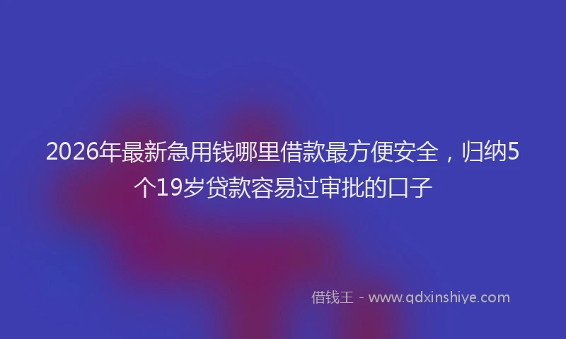 2026年最新急用钱哪里借款最方便安全，归纳5个19岁贷款容易过审批的口子