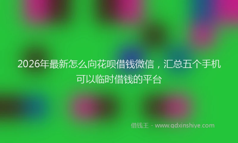 2026年最新怎么向花呗借钱微信，汇总五个手机可以临时借钱的平台