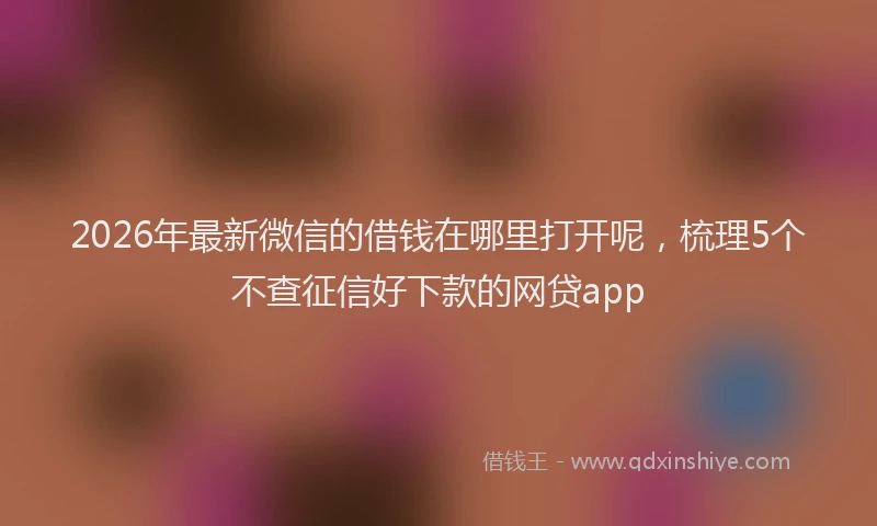 2026年最新微信的借钱在哪里打开呢，梳理5个不查征信好下款的网贷app