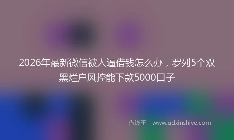 2026年最新微信被人逼借钱怎么办，罗列5个双黑烂户风控能下款5000口子