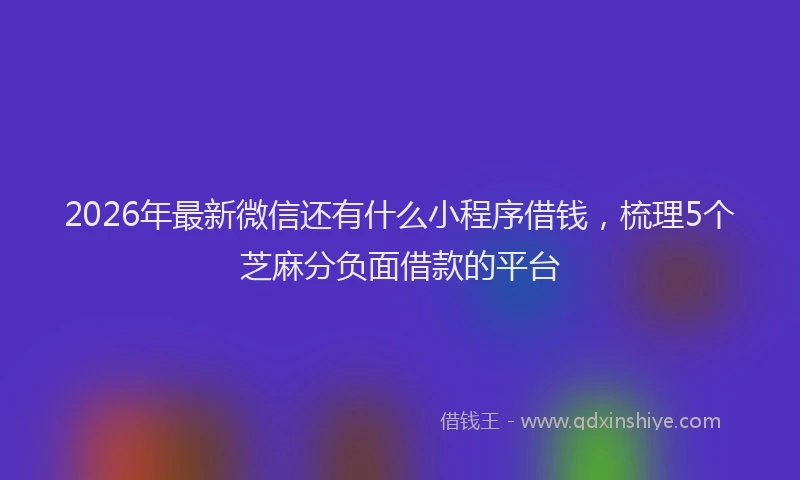 2026年最新微信还有什么小程序借钱，梳理5个芝麻分负面借款的平台