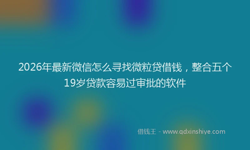2026年最新微信怎么寻找微粒贷借钱，整合五个19岁贷款容易过审批的软件