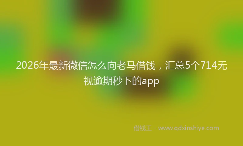 2026年最新微信怎么向老马借钱，汇总5个714无视逾期秒下的app