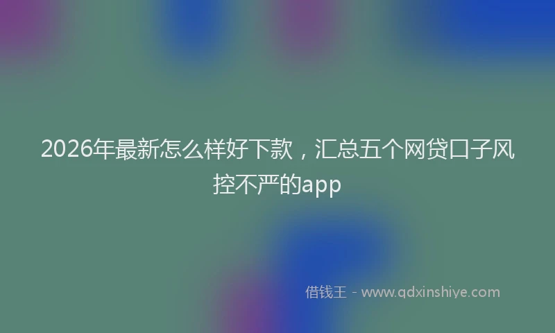 2026年最新怎么样好下款，汇总五个网贷口子风控不严的app