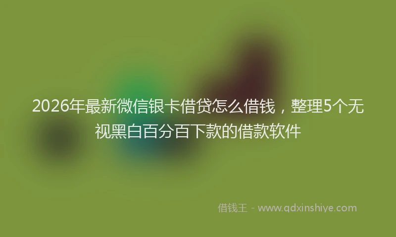 2026年最新微信银卡借贷怎么借钱，整理5个无视黑白百分百下款的借款软件