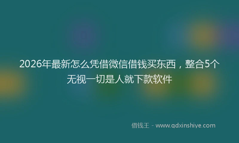 2026年最新怎么凭借微信借钱买东西，整合5个无视一切是人就下款软件