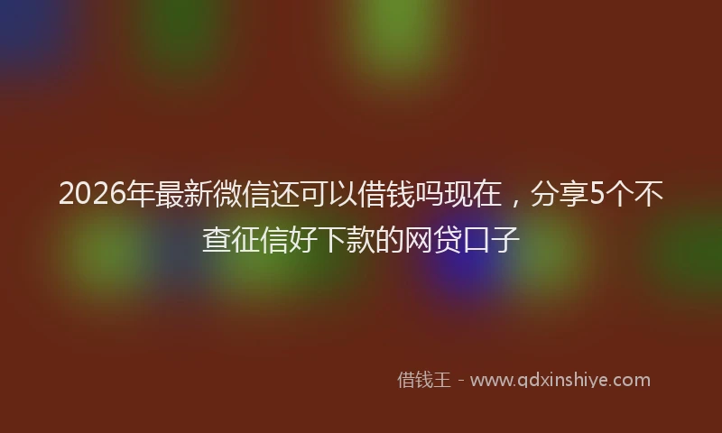 2026年最新微信还可以借钱吗现在，分享5个不查征信好下款的网贷口子
