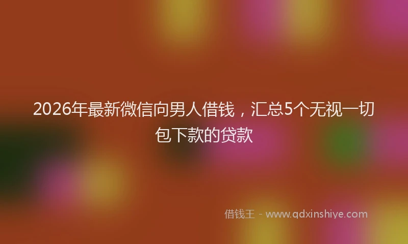 2026年最新微信向男人借钱，汇总5个无视一切包下款的贷款