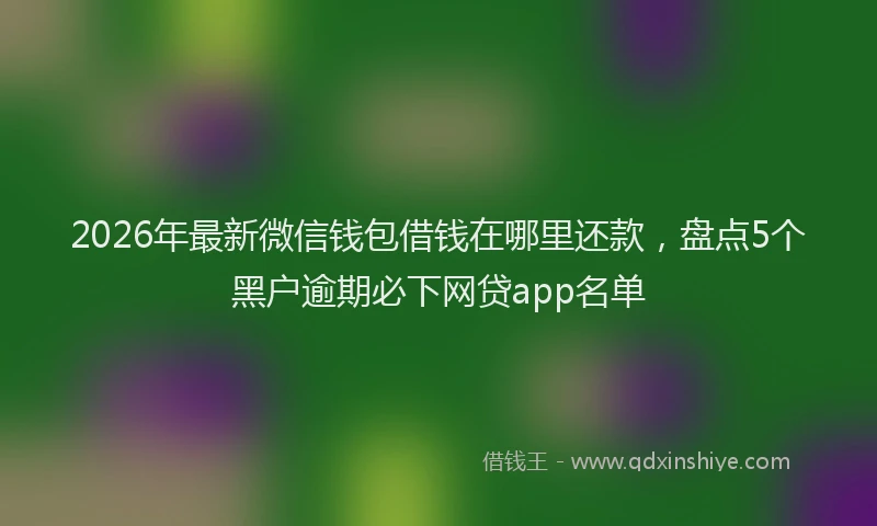 2026年最新微信钱包借钱在哪里还款，盘点5个黑户逾期必下网贷app名单