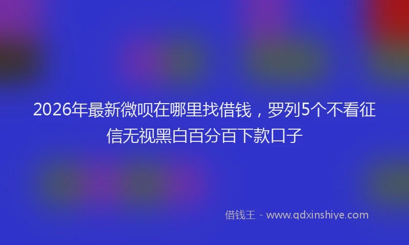 2026年最新微呗在哪里找借钱，罗列5个不看征信无视黑白百分百下款口子