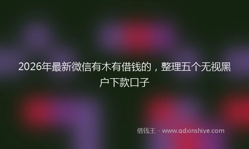 2026年最新微信有木有借钱的，整理五个无视黑户下款口子