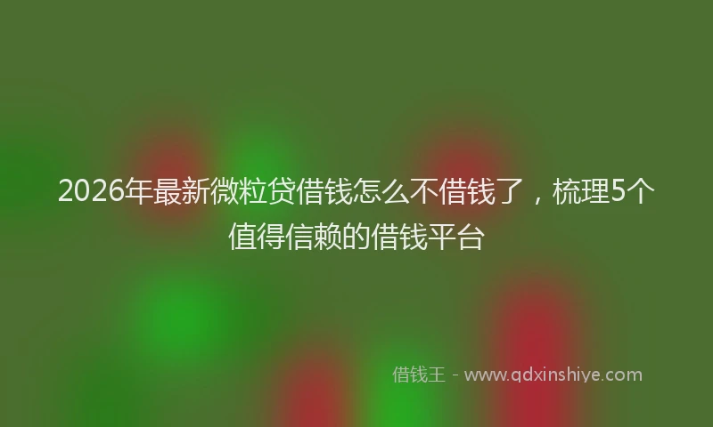 2026年最新微粒贷借钱怎么不借钱了，梳理5个值得信赖的借钱平台