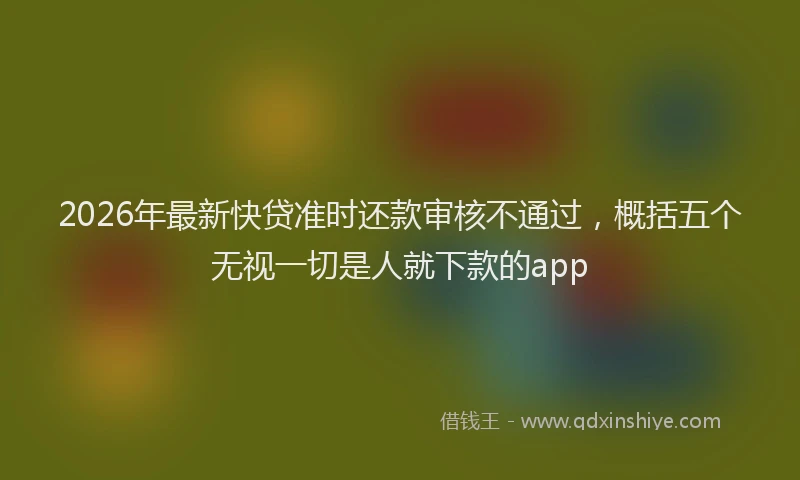 2026年最新快贷准时还款审核不通过，概括五个无视一切是人就下款的app