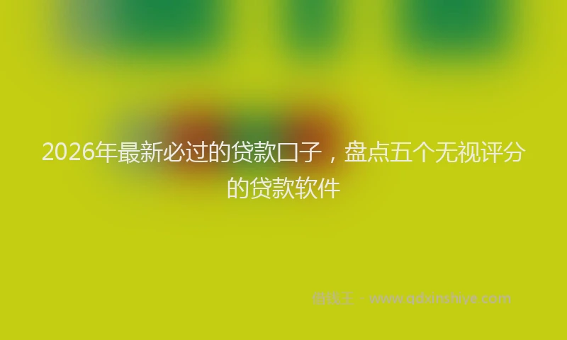 2026年最新必过的贷款囗子，盘点五个无视评分的贷款软件