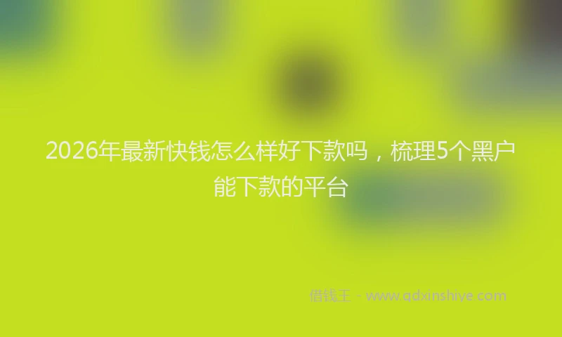 2026年最新快钱怎么样好下款吗，梳理5个黑户能下款的平台