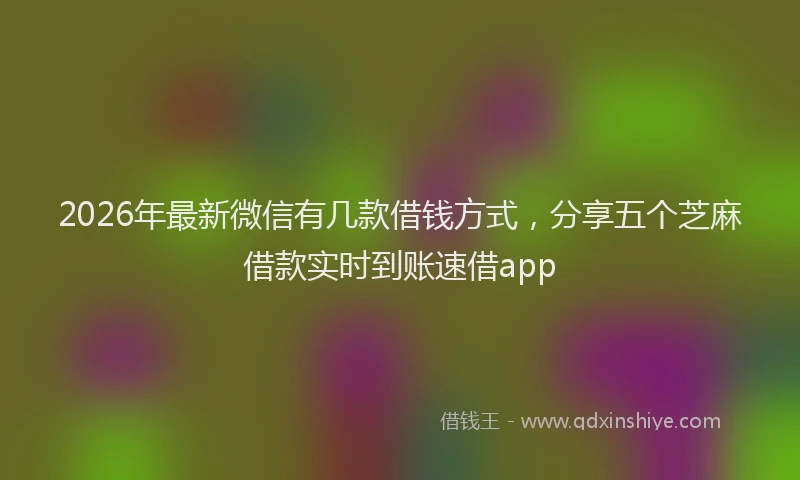2026年最新微信有几款借钱方式，分享五个芝麻借款实时到账速借app