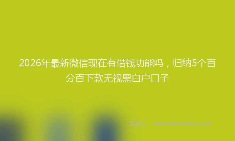 2026年最新微信现在有借钱功能吗，归纳5个百分百下款无视黑白户口子