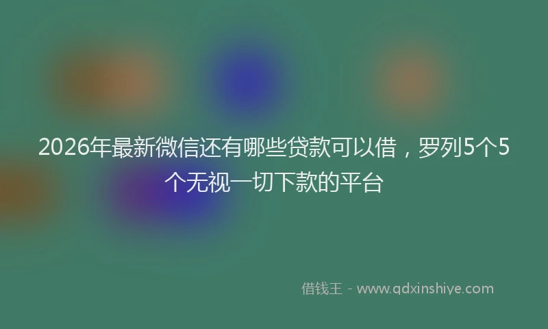 2026年最新微信还有哪些贷款可以借，罗列5个5个无视一切下款的平台