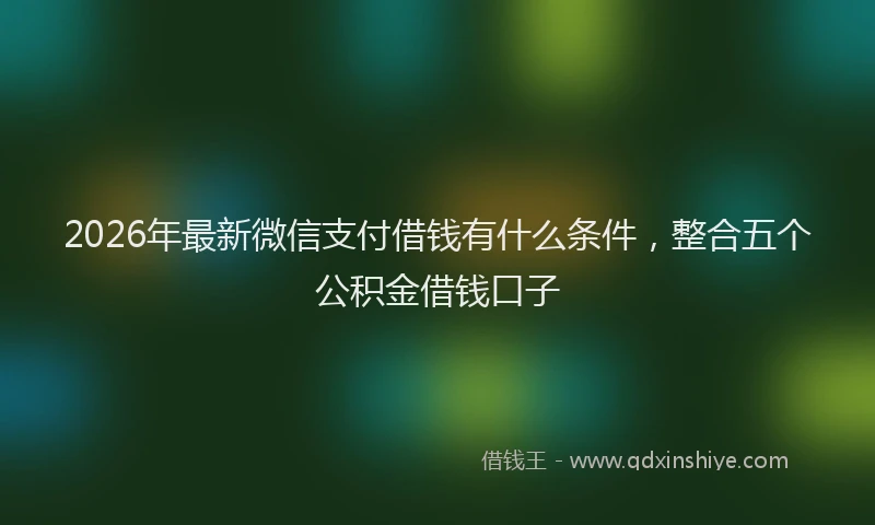 2026年最新微信支付借钱有什么条件，整合五个公积金借钱口子