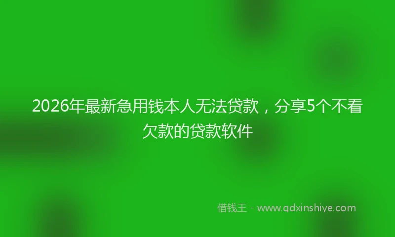 2026年最新急用钱本人无法贷款,分享5个不看欠款的贷款软件