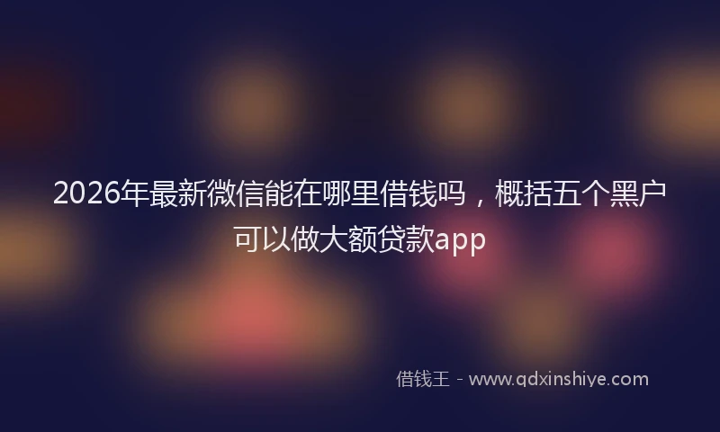2026年最新微信能在哪里借钱吗，概括五个黑户可以做大额贷款app