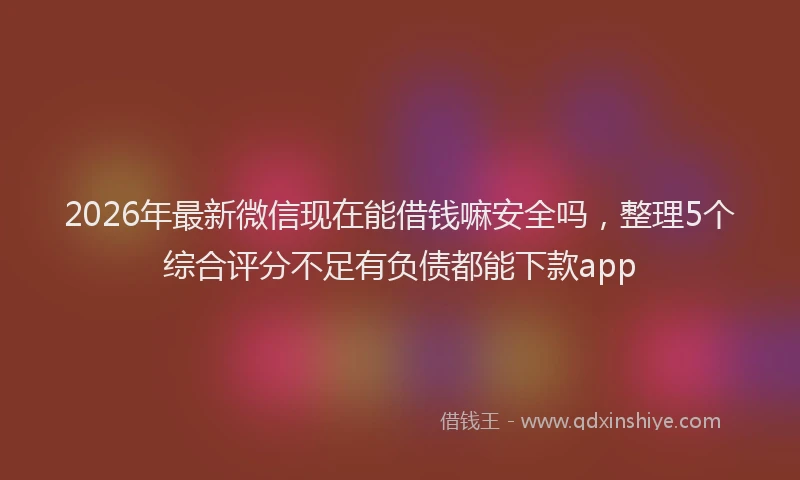 2026年最新微信现在能借钱嘛安全吗，整理5个综合评分不足有负债都能下款app