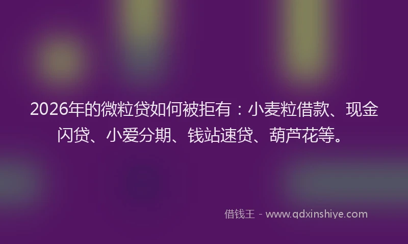 2026年的微粒贷如何被拒有：小麦粒借款、现金闪贷、小爱分期、钱站速贷、葫芦花等。