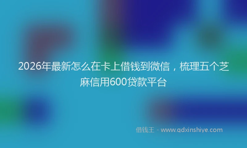 2026年最新怎么在卡上借钱到微信,梳理五个芝麻信用600贷款平台
