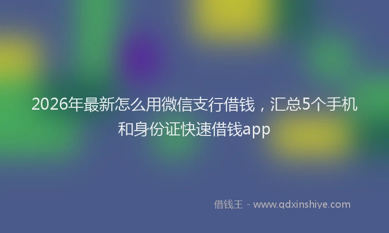 2026年最新怎么用微信支行借钱，汇总5个手机和身份证快速借钱app